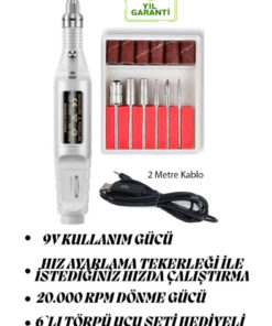Nail Master Usb Elektrikli Yeni Nesil Tırnak Törpü Seti Manikür Pedikür Protez Ayak Nasır Mantar Freze Makinesi - Görsel 2