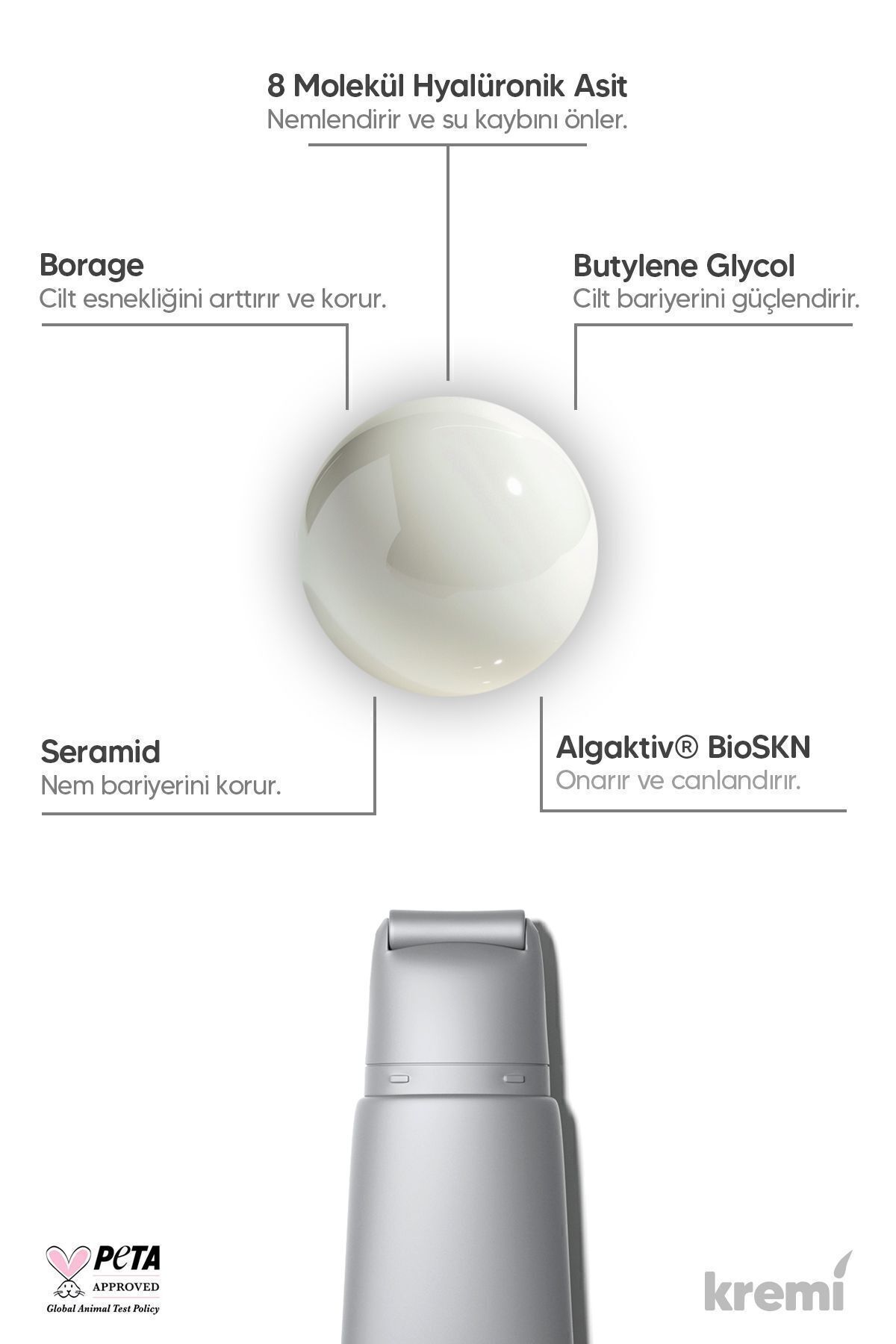 Kremi Nemlendirici Yüz Kremi 50 ml | Yenileyici, Bariyer Güçlendirici | Seramid, 8D Hyaluronik Asit - Görsel 3