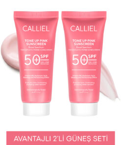 CALLİEL 2’li Ton Eşitleyici, Aydınlatıcı Spf 50+ Renkli Güneş Kremi Glutatyon, Hyaluronik Asit Etkili