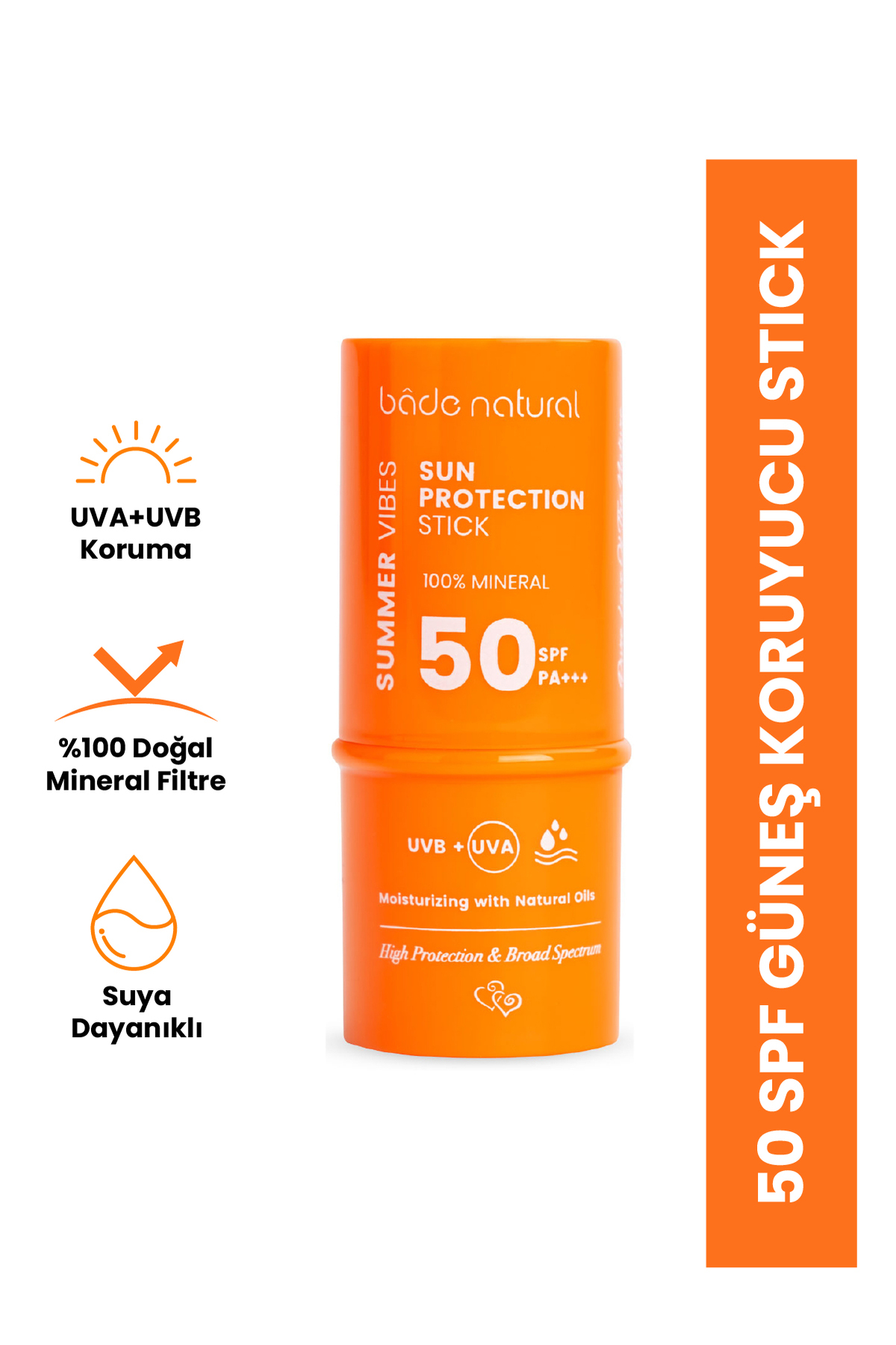 Bade Natural 0 Mineral Filtreli 50 Spf Besleyici Güneş Koruyucu Stick 6g