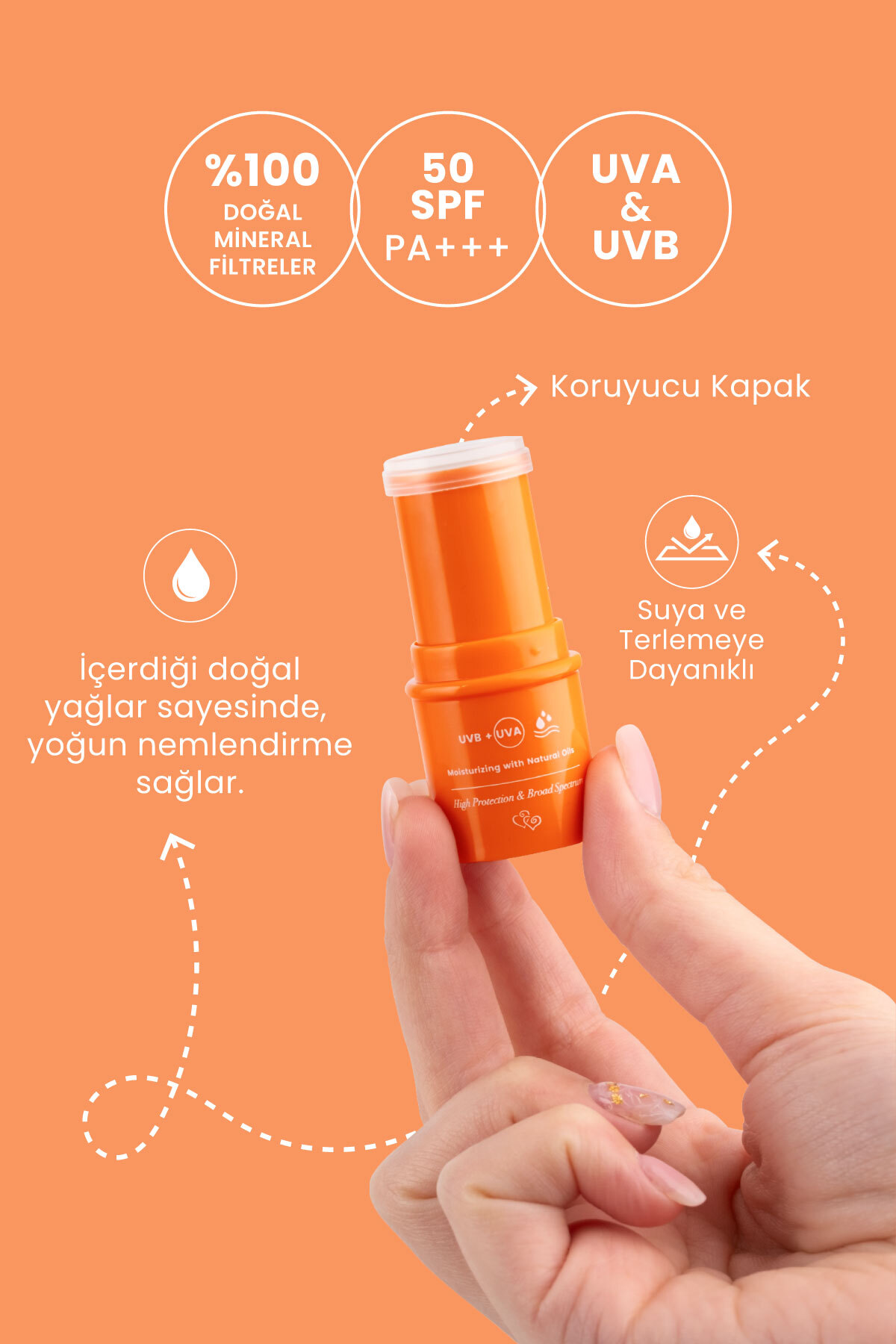Bade Natural 0 Mineral Filtreli 50 Spf Besleyici Güneş Koruyucu Stick 6g - Görsel 2