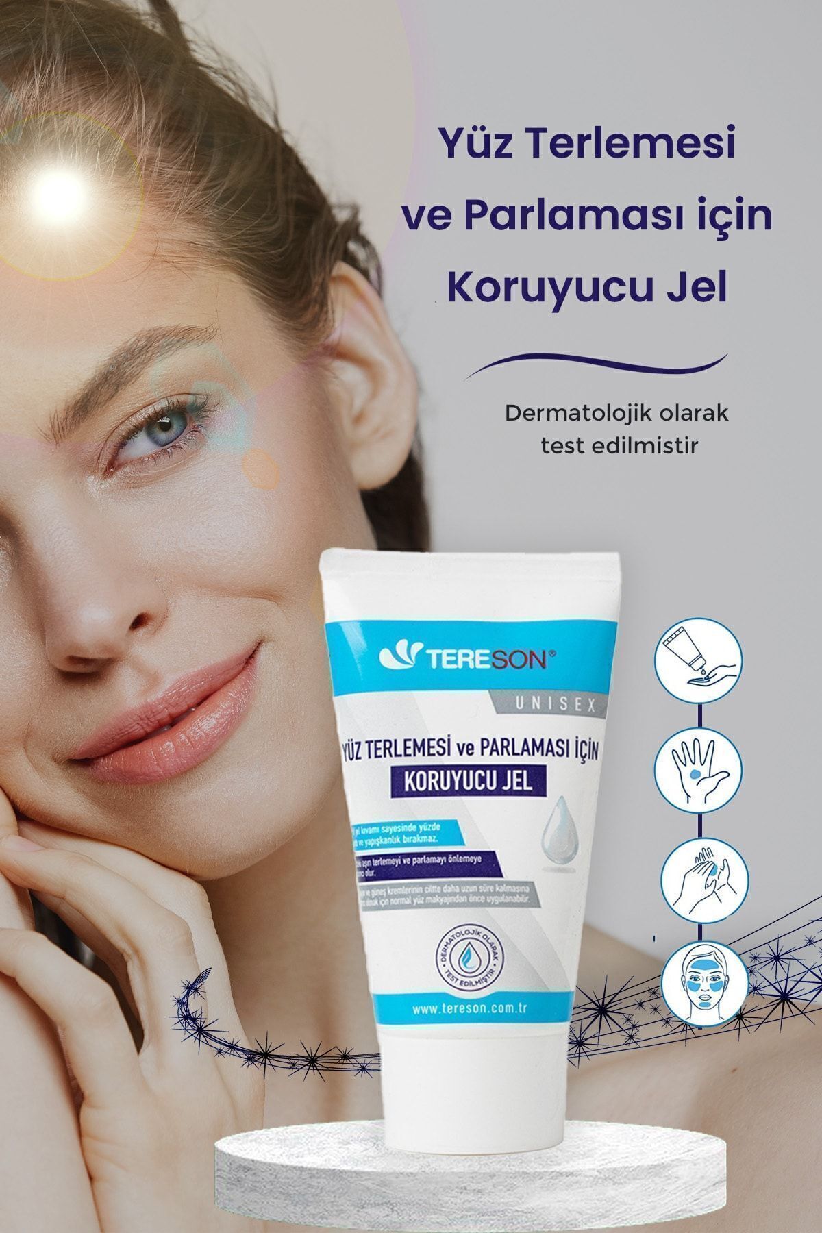 Tereson Yüz Terlemesi Ve Parlaması Için Koruyucu Jel 50 ml - Görsel 3