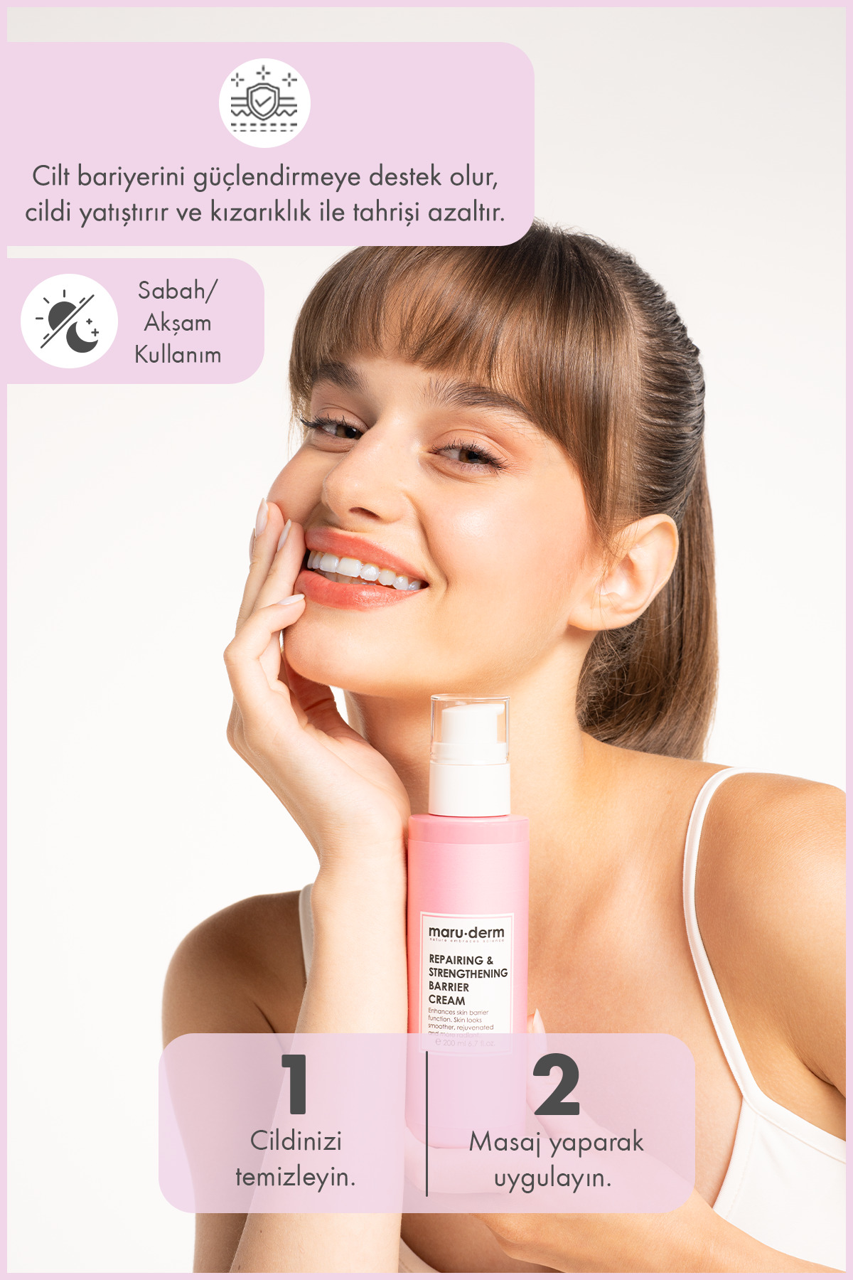 Maru.Derm Bariyer Onarıcı & Güçlendirici Ceramide Cilt Bakım Kremi 200 ML - Görsel 3