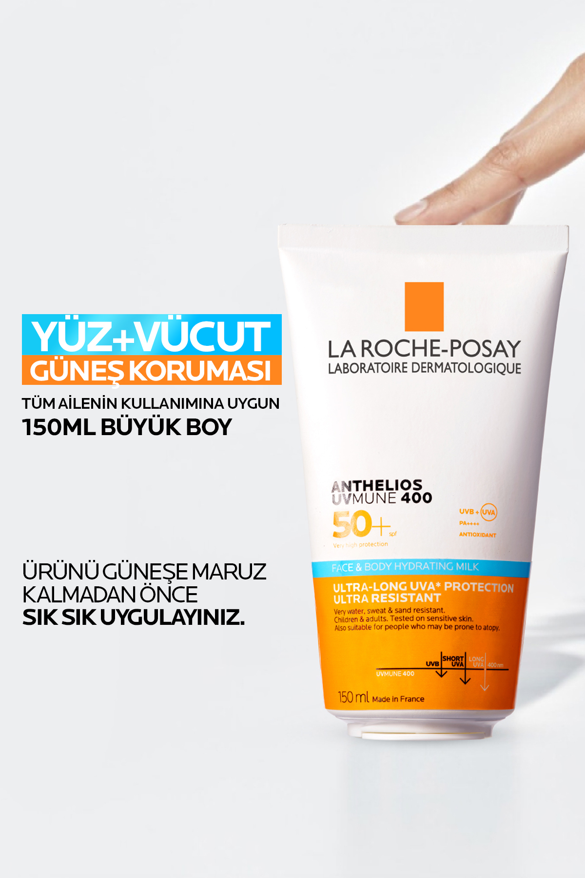 La Roche Posay Anthelios UVMune 400 Face Body Hydrating Milk 150 ml - Görsel 3