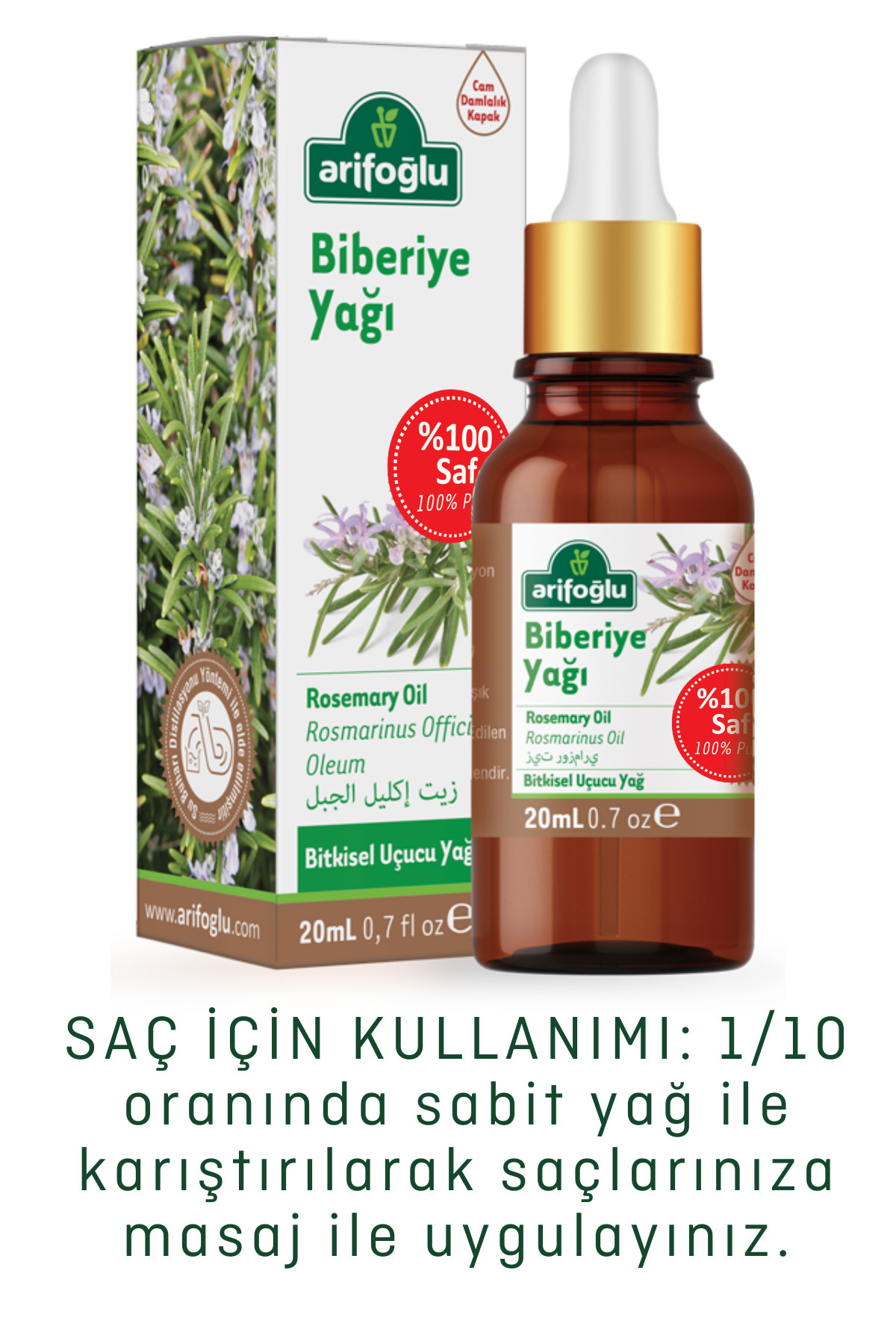 Arifoğlu Biberiye Yağı 20ml 0 Saf Ve Doğal Rosemary Oil - Görsel 3