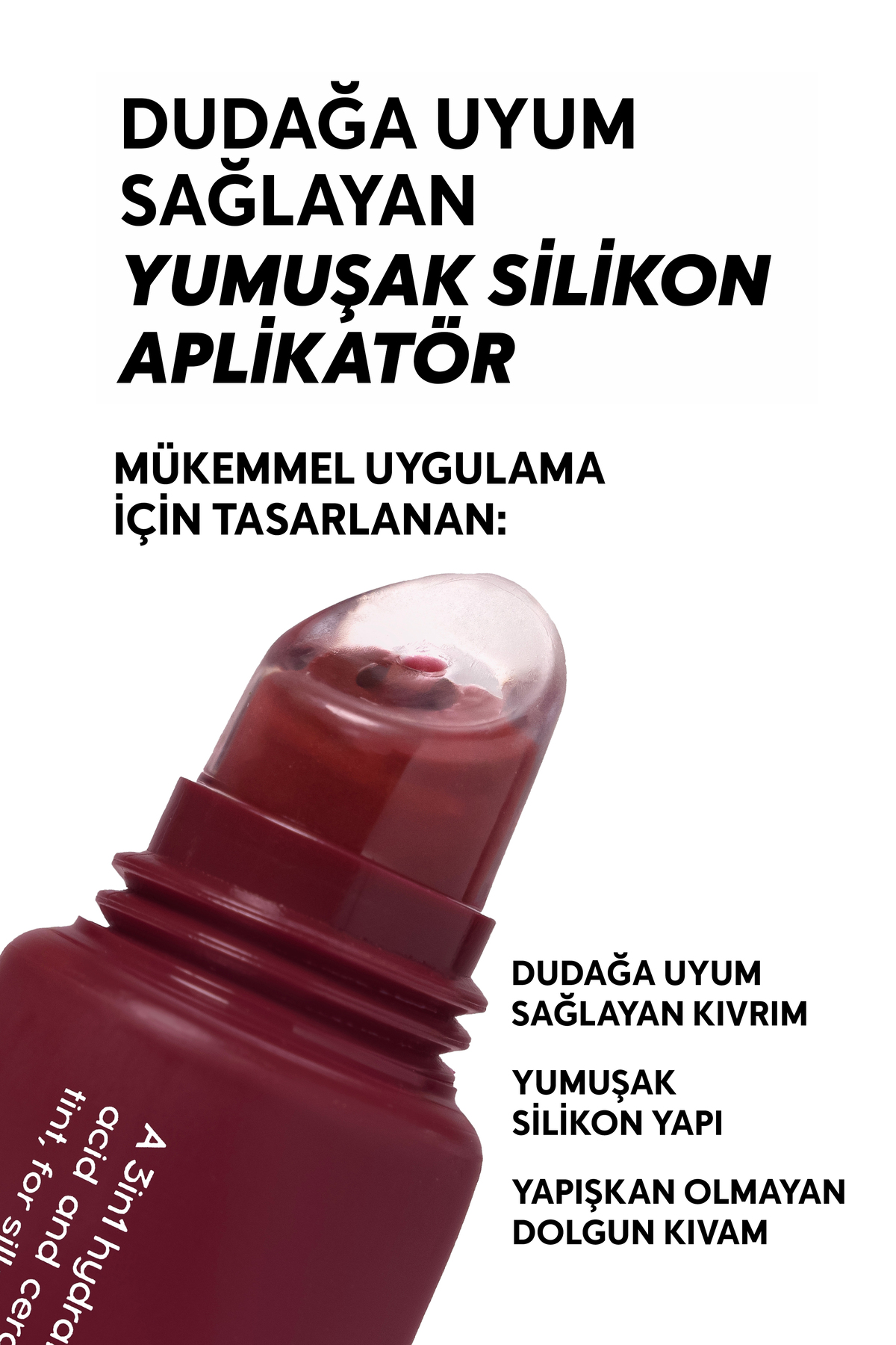 Cream Co. Nemlendirici Parlatıcı 3in1 Lip Balm | Dudak Bakım | Black Cherry Bordo | Hyaluronik Asit Seramid - Görsel 3