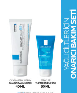 La Roche Posay Yağlı Ciltler İçin Onarıcı Bakım Seti: Cicaplast Baume 40ml & Effaclar Yüz Temizleyici 50ml