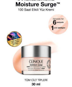 Clinique Moisture Surge™ 100 Saat Etkili Nemlendirici Yüz Kremi 30ml | Aloe Vera Bioferment, Hyalüronik Asit