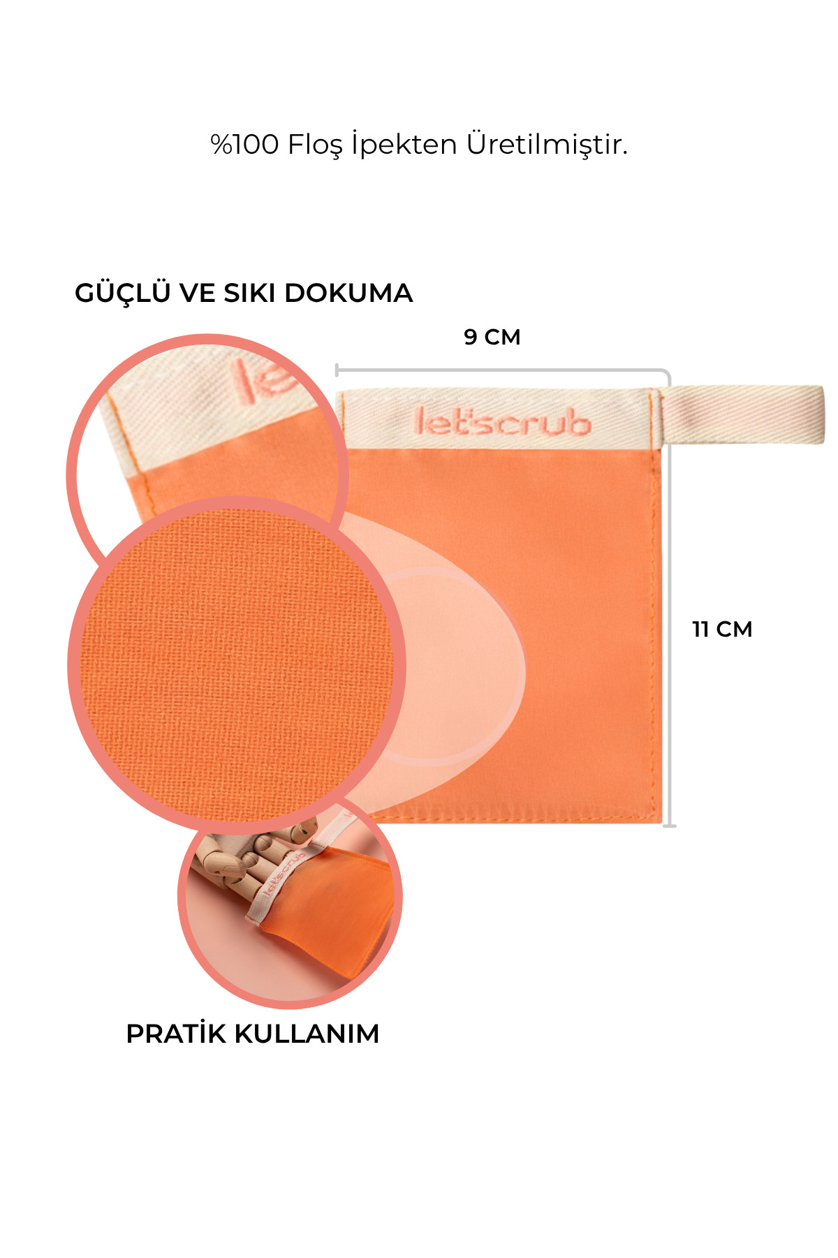 LET'SCRUB Yavruağzı Yüz Kesesi Floş Ipek Peeling Eldiveni Hassas Ciltler Için 1 Adet - Görsel 3