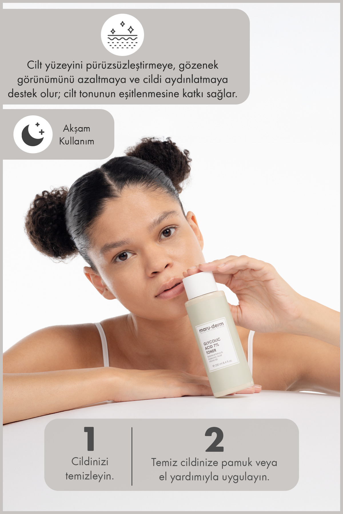 Maru.Derm Glikolik Asit %7 Aydınlatıcı & Leke Karşıtı Tonik 250 ML - Görsel 3