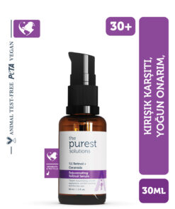 The Purest Solutions Kırışıklık Karşıtı, Onarıcı Retinol (a Vitamini) Gece Serumu 30 ml (1% Retinol + Ceramide)
