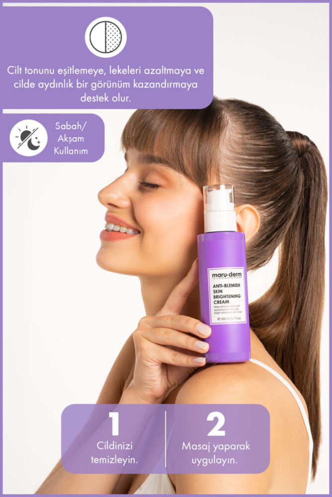 Maru.Derm Leke Karşıtı Cilt Beyazlatıcı Yüz Bakım Kremi 200 ML - Görsel 3