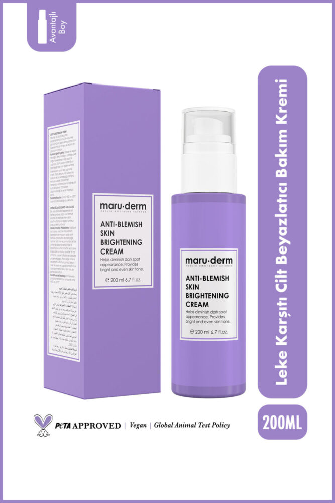 Maru.Derm Leke Karşıtı Cilt Beyazlatıcı Yüz Bakım Kremi 200 ML