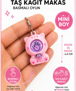 Alternative view of OYUNKAFASI Taş Kağıt Makas Basmalı Mini Oyun Süs Karışık Renk 1 Adet (Mavi-Mint-Lila-Pembe-Siyah)