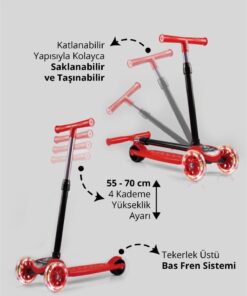 Alternative view of Triathlon T212-K Katlanabilir LED Işıklı Scooter | Ayarlanabilir Yükseklik | Arka Fren | 3 Tekerlek | 3+ Yaş