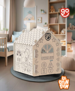 Go Toys İlk Oyun Evim Xxl Boy Dayanıklı Karton Boyama Aktivite Evi Boyanabilir Karton Çadır boyama evi - Görsel 3