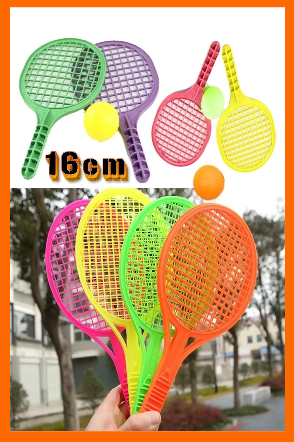 Hyd Oyuncak 10'lu Set Plastik Raket Karne Hediyesi Okul Öncesi Hediyelik 16 Cm Mini Boy Tenis Raketi