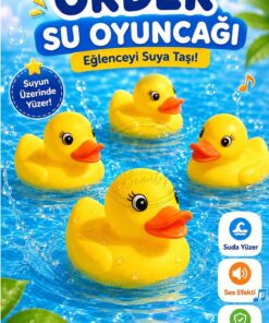 Kitchen Beauty Suda Yüzen Ses Çıkaran Vinil Sarı Ördek Banyo Oyuncağı Bebek Çocuk Banyo Ve Havuz Oyuncak