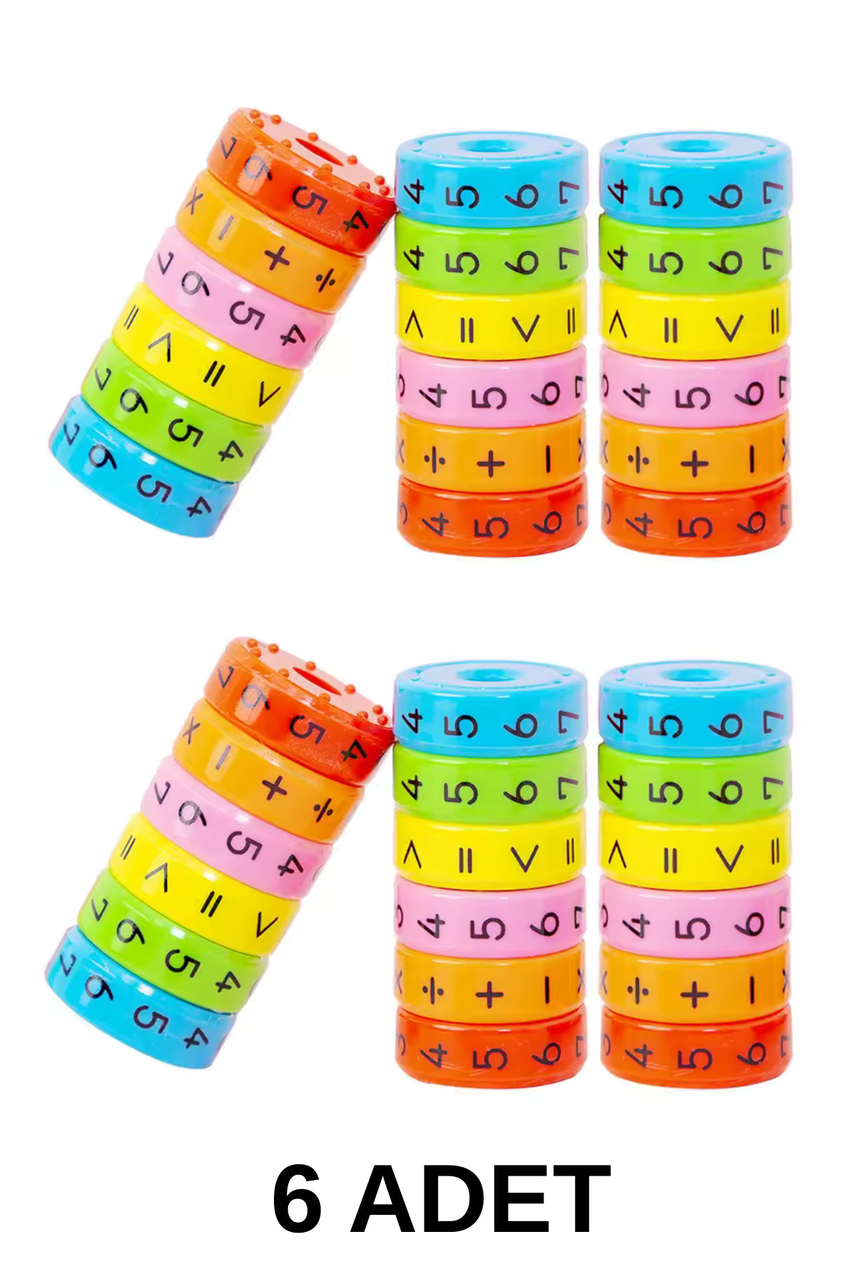 UĞURDAN Matematik İşlem Küpü Eğitici Oyuncak Zeka Küpü 6 Adet - Karne Hediyesi