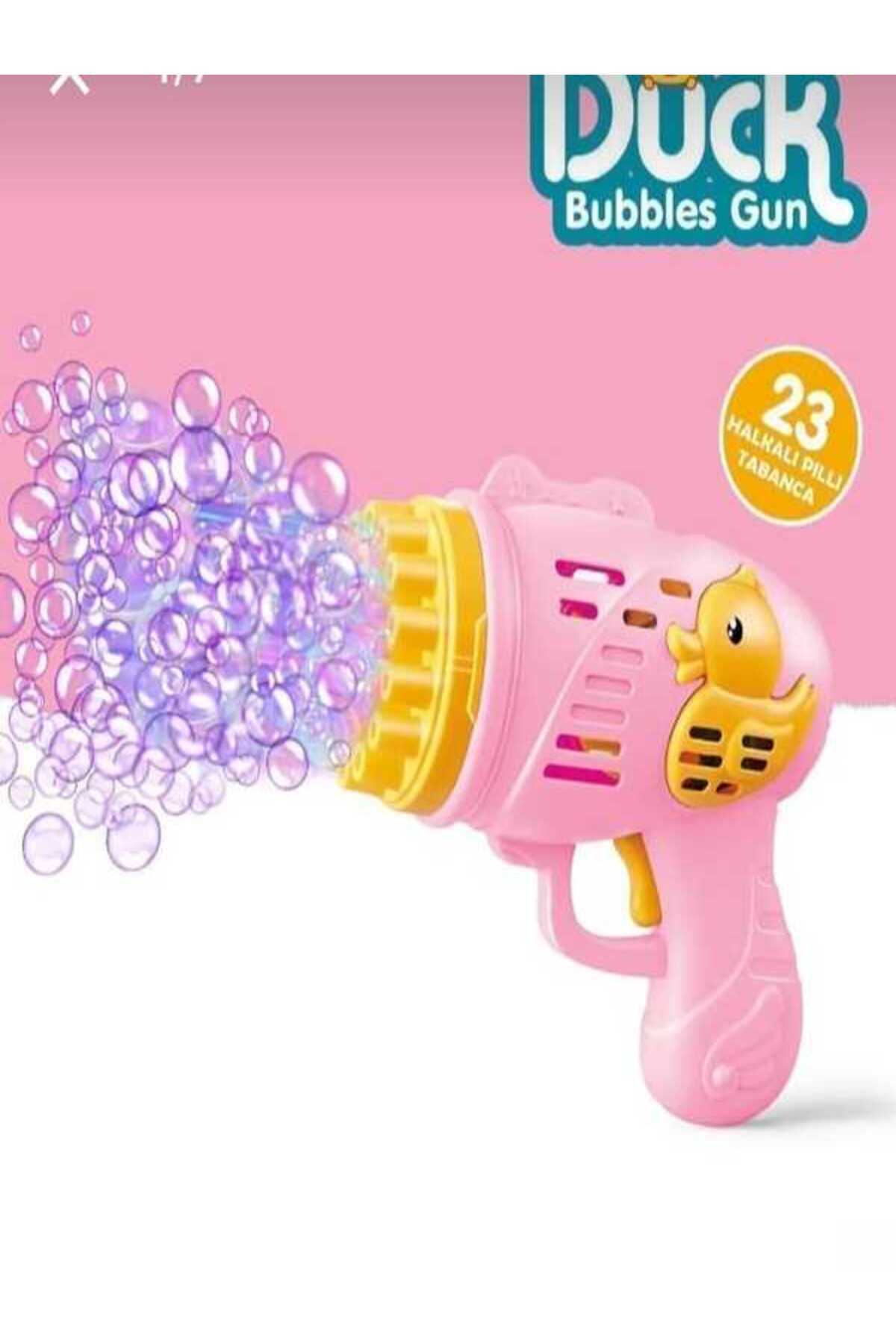 Genel Markalar Duck Baloncuk Tabancası Köpük 23 Halkalı Pilli Baloncuk Köpük Tabancası - Duck Bubbles Gun Pembe
