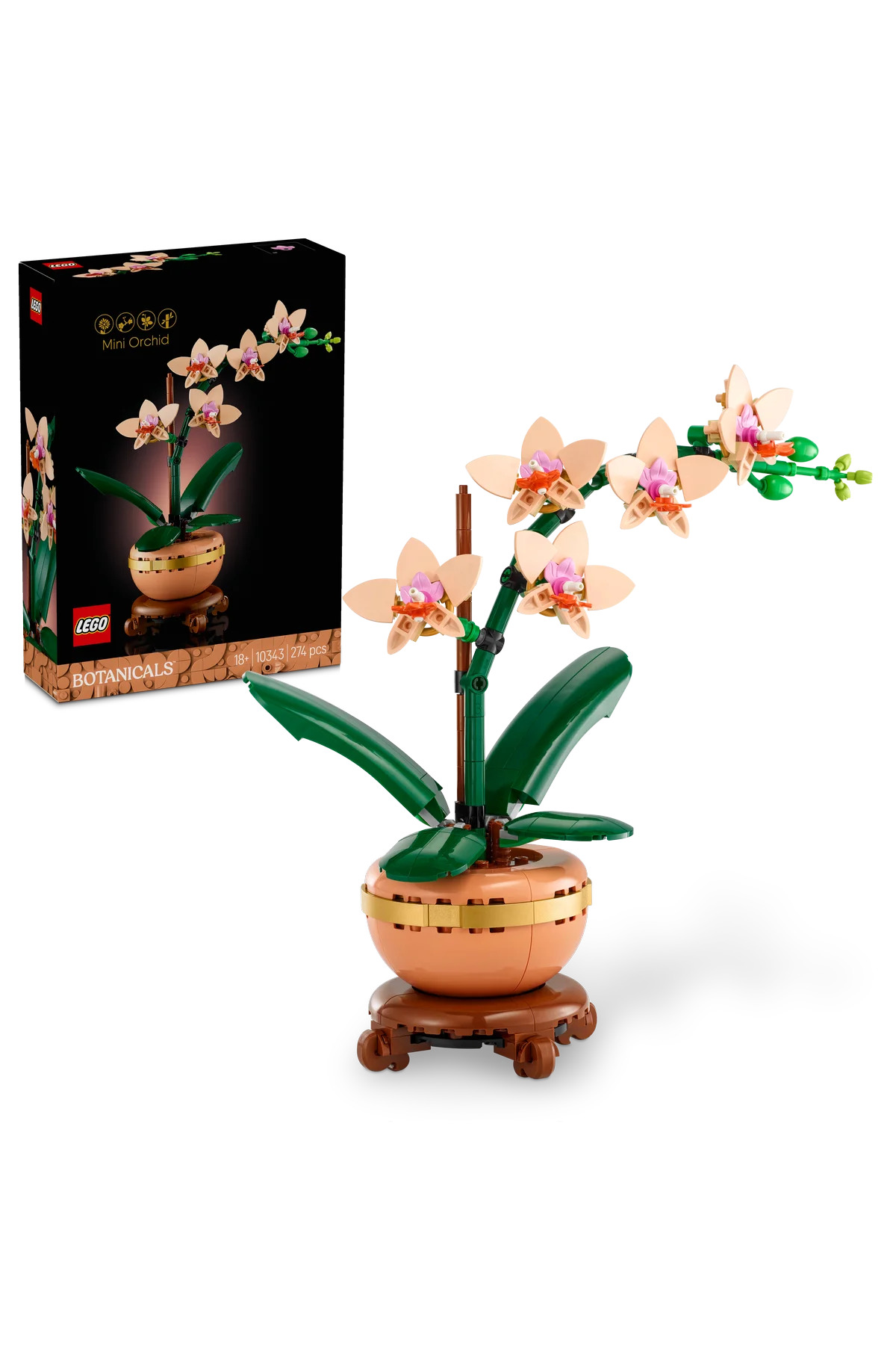 LEGO ® Botanicals Mini Orkide 10343 – Anneler Günü Hediyesi Yapay Çiçek Modeli Yapım Seti (274 Parça)