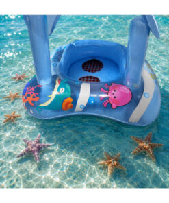 dekan toys Gölgelikli Bebek Deniz Simidi Oturaklı Baby Float UV Korumalı Şişme Gölgelikli Simit - Görsel 3