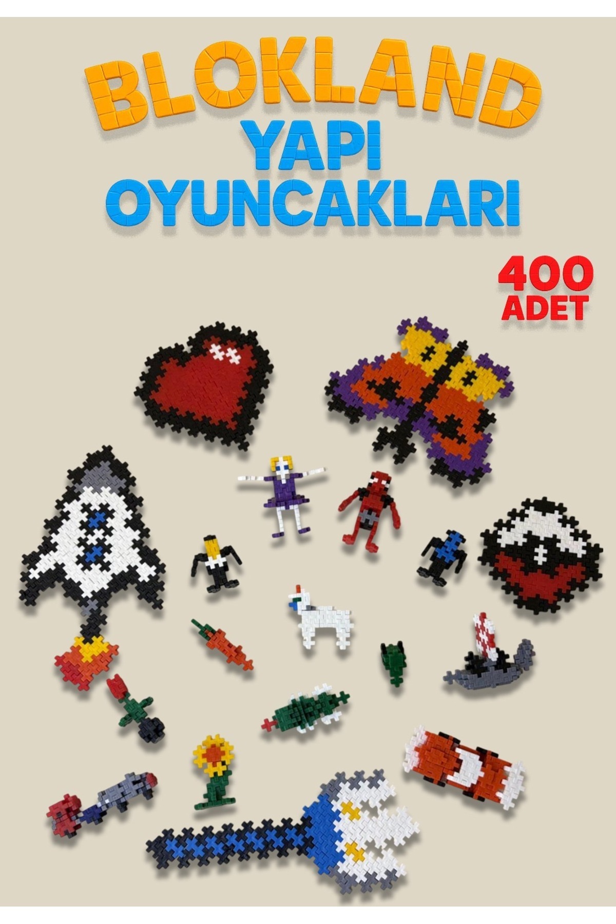 Lemut Blockland 400 Parça ( KUTUSUZ ) pixel Yaratıcı tasarım yapı inşaa eğitici Oyuncak minecraft