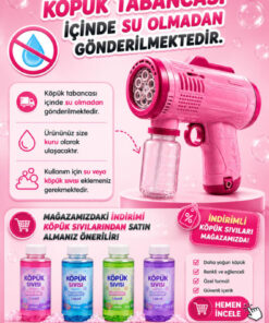 Alternative view of a v d a Pembe Otomatik Işıklı Ve Pilli Çoklu Baloncuk Atan Köpük Tabancası