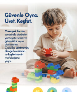 Alternative view of Magly Soft Bricks Yumuşak Yapı Blokları - Çocuklar İçin Renkli Esnek 42 Parça Yapı Blok Seti