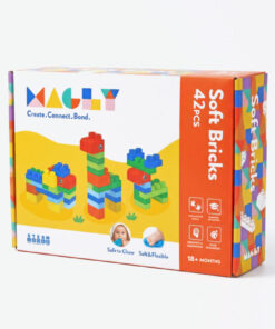 Magly Soft Bricks Yumuşak Yapı Blokları - Çocuklar İçin Renkli Esnek 42 Parça Yapı Blok Seti