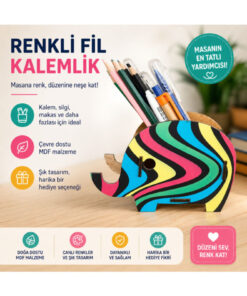 YAHO OYUNCAĞIN DOĞAL HALİ Ahşap Fil Kalemlik(KARNE HEDİYESİ)