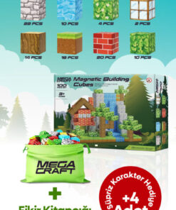 Alternative view of Megacraft Manyetik Yapı Blokları 100 Parça – Çocuklar Için Eğitici Oyuncak Seti Kitapçık Çanta
