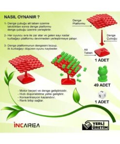 İNCAREA Kurbağa Denge Ebeveyn Çocuk Etkileşimi Oyunu Eğitici Oyuncak Kurbağa Ağacı Denge Oyunu - Görsel 3
