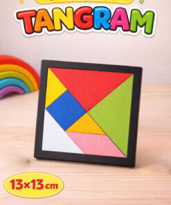metafortoys Ahşap Tangram Zeka Oyunu 13x13 cm – Çocuklar İçin Eğitici Geometrik Puzzle Oyuncak