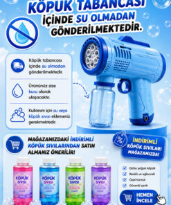 Alternative view of a v d a Mavi Otomatik Işıklı Ve Pilli Çoklu Baloncuk Atan Köpük Tabancası