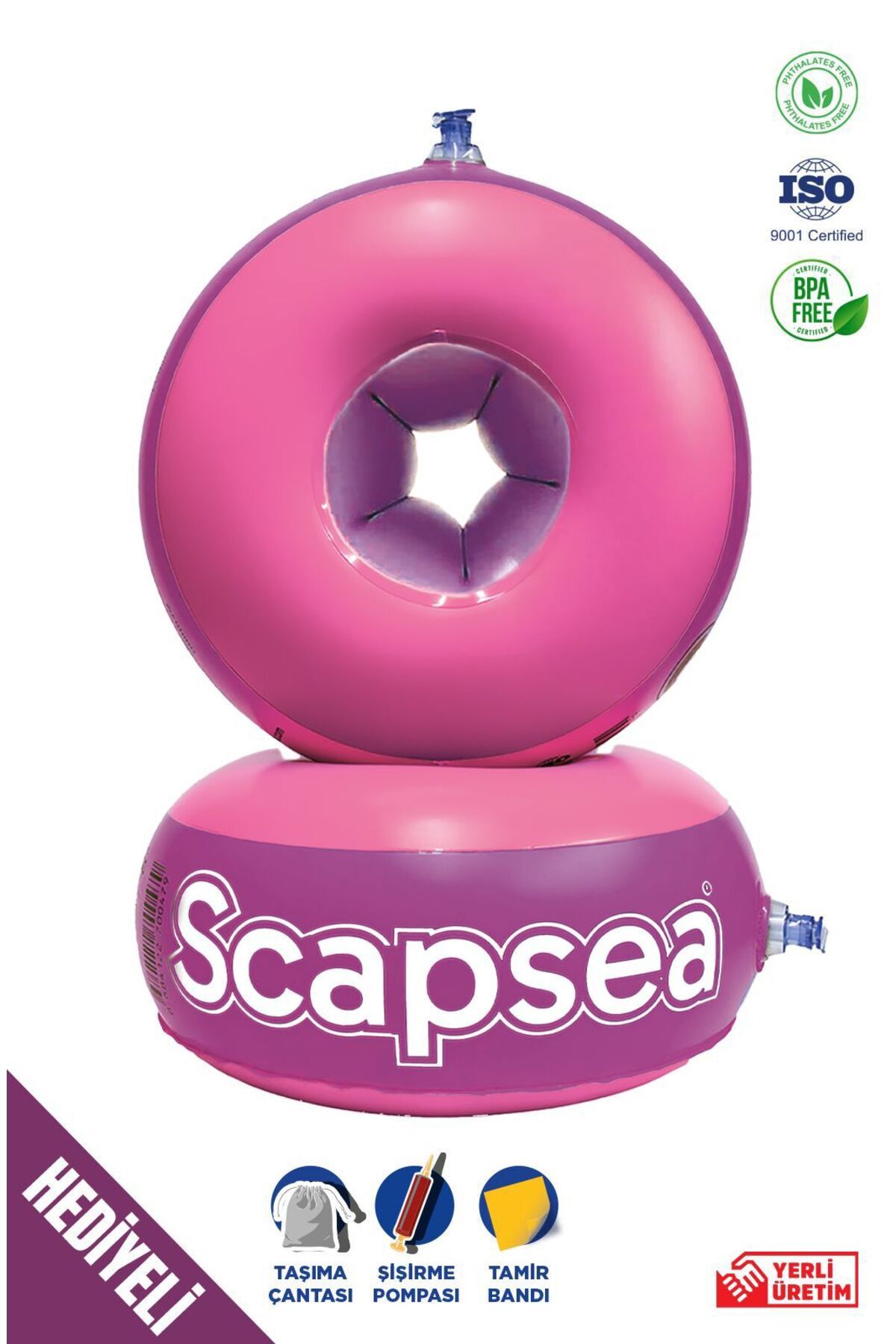 scap sea Scapsea Çocuklar İçin İçi Dolgulu Yüzme Kolluk 10- 40KG Pembe Mor Hediyeli Ürün