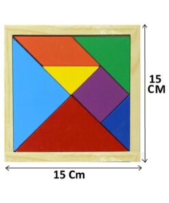 Emin İş Eğitimi Ahşap Tangram, 15x15 Cm, Eğitici, 7 Parçalı, Büyük Boy