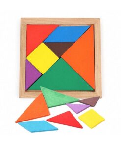 modapratik kids Ahşap Kare Tangram Zeka Oyunu Renkli 7 Parça 11x11cm