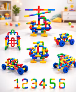 PAKİTO Blok Boru Puzzle Renkli Eğitici Birleştirme Oyuncak Seti 72 Parça
