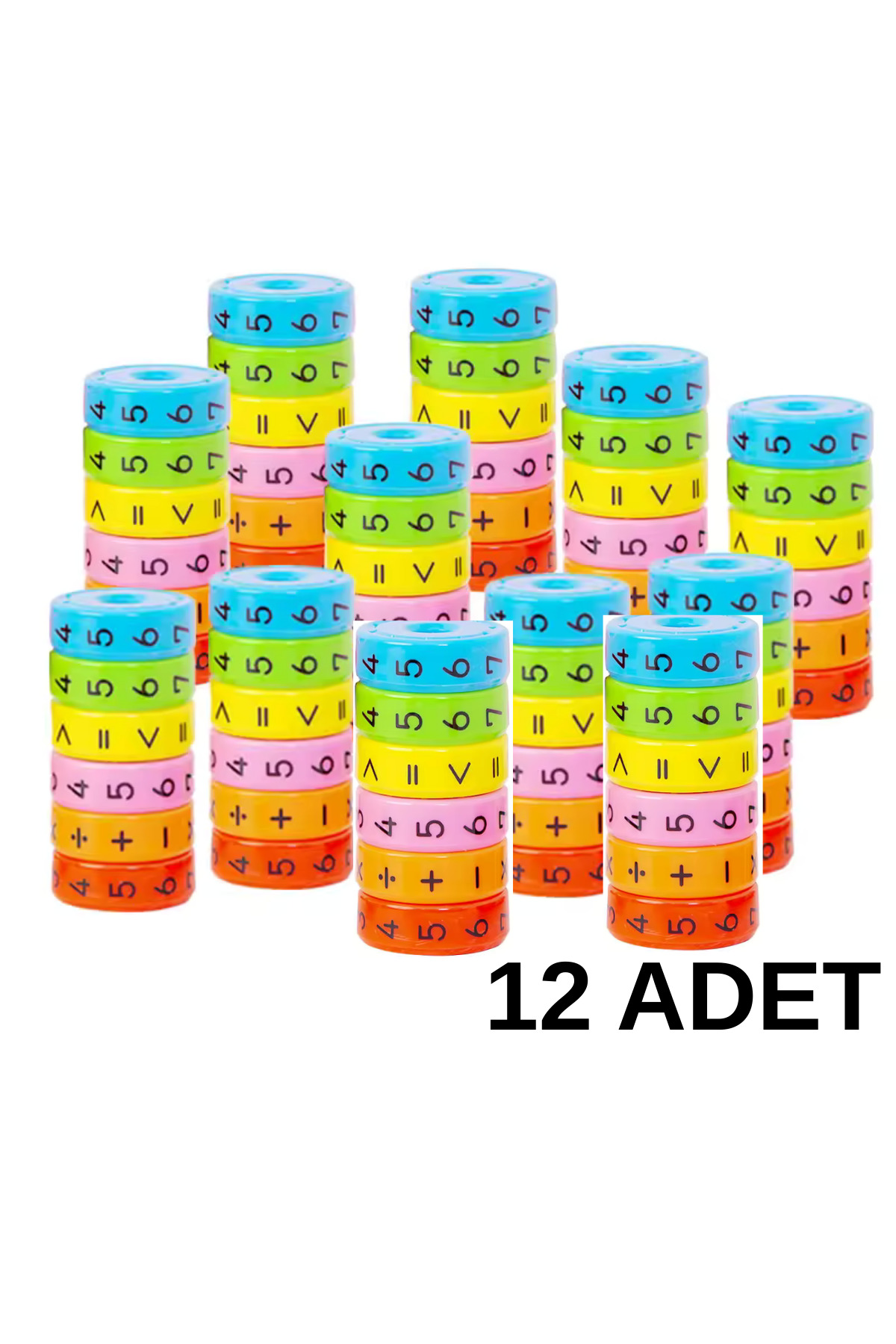 UĞURDAN Matematik İşlem Küpü Eğitici Oyuncak Zeka Küpü 12 Adet - Karne Hediyesi