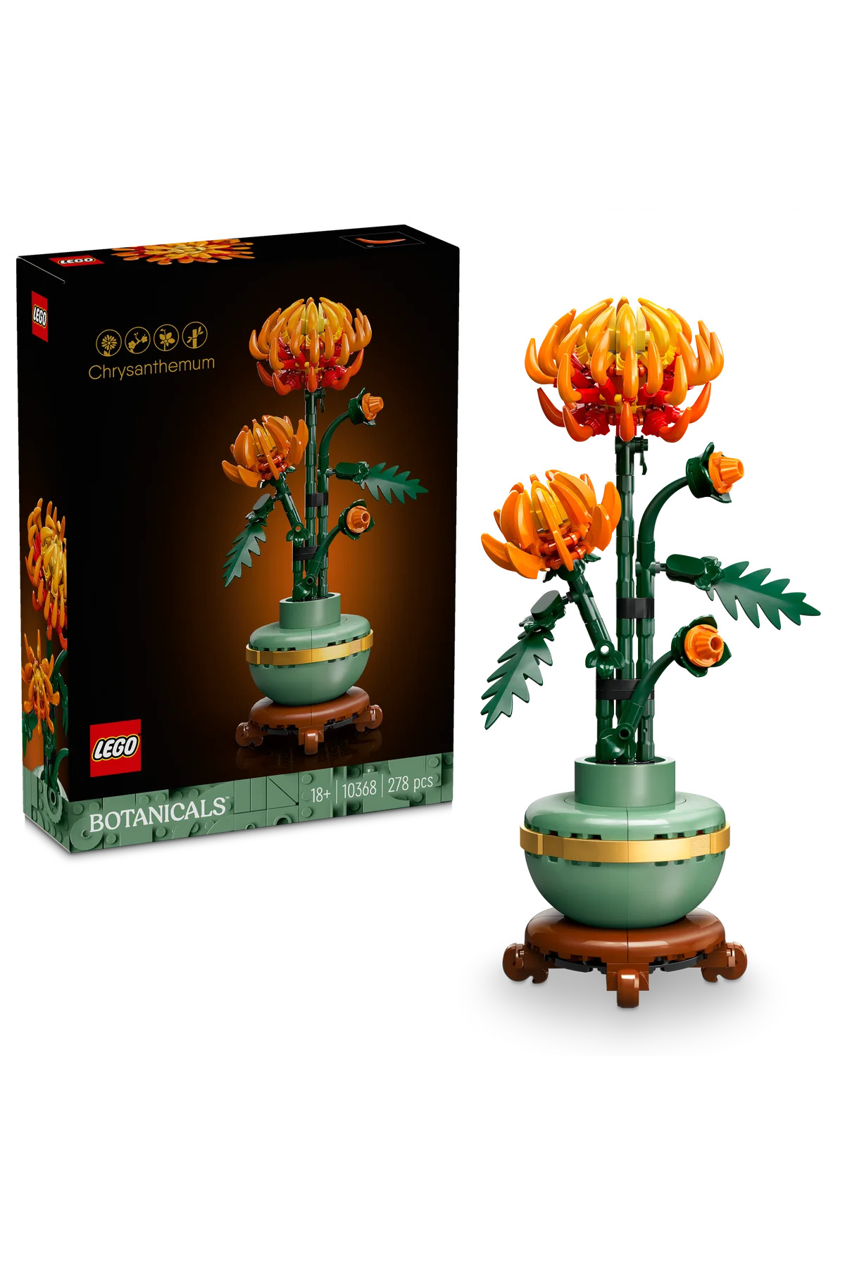LEGO ® Botanicals Krizantem 10368 – Yetişkinler için Dekoratif Çiçek Modeli Yapım Seti (278 Parça)