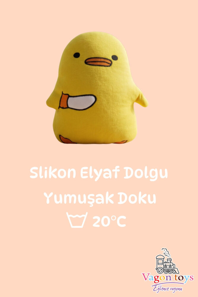 WOODROFFE Katil Civciv Peluş Yastık Hediyelik Sevimli Peluş Oyuncak Yastık - Görsel 3