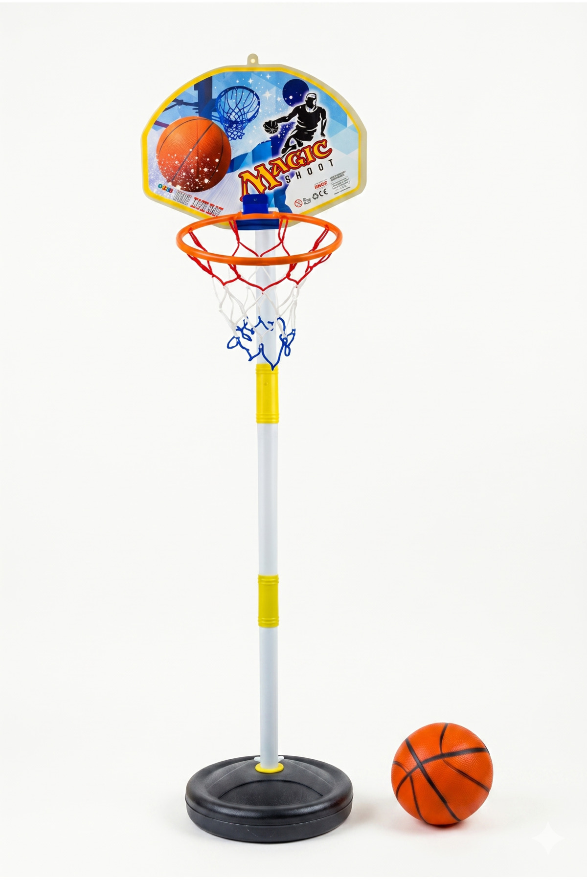 PRIME SPORTS Ayaklı Çocuk Basketbol Potası 120 cm Ayarlanabilir Top Hediye