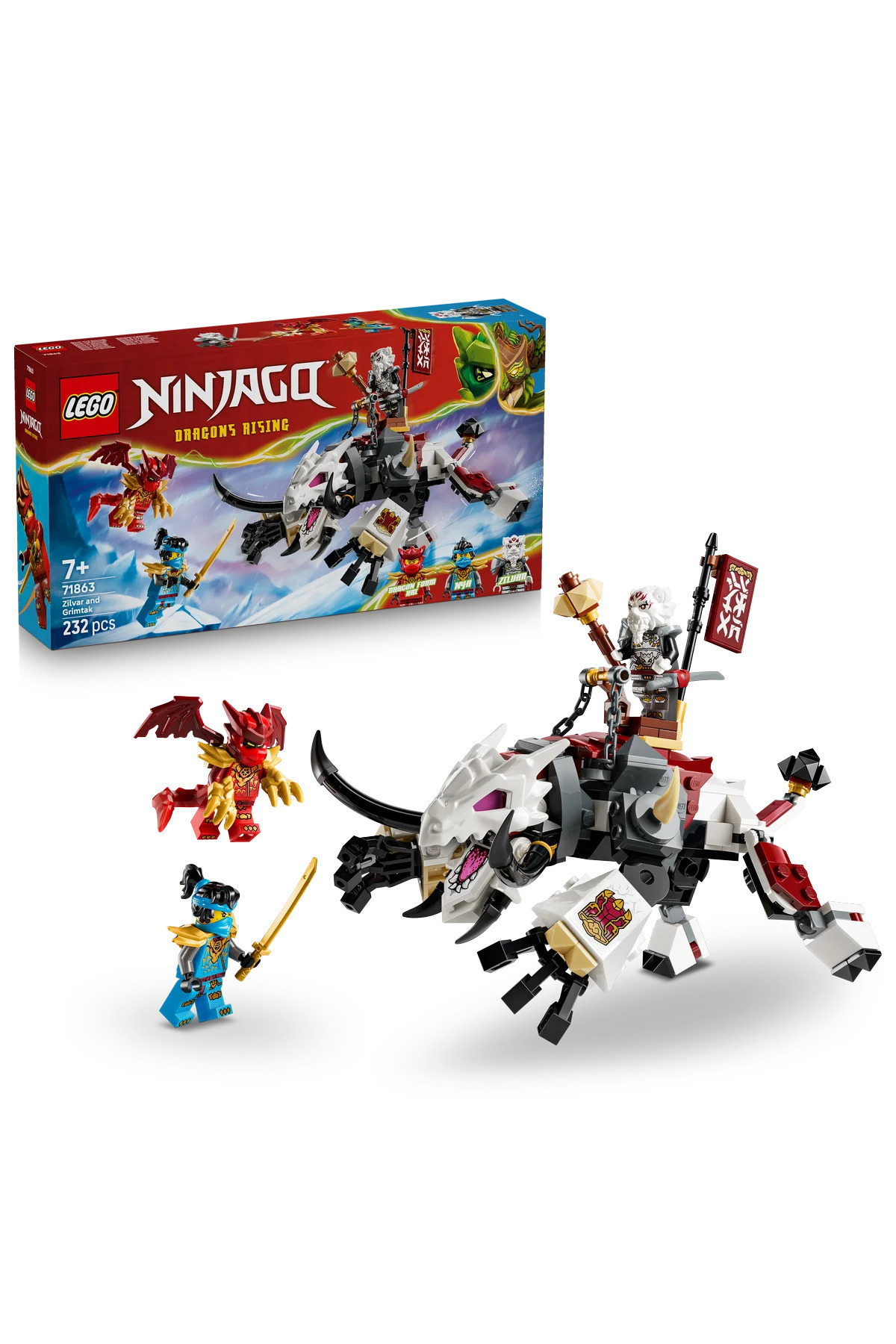 LEGO ® NINJAGO® Zilvar ve Ejderha Canavar Grimtak 71863 - 7+ Yaş için Oyuncak Yapım Seti (232 Parça)