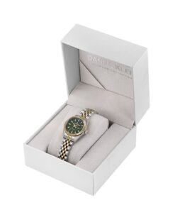 Daniel Klein Jubile Kordon Pırlanta Taşlı Özel Diamond Serisi Küçük Kasalı (28 MM) Yeşil Kadranlı Kadın Kol Saati