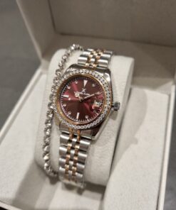 Daniel Klein DK YENİ MODEL MÜRDÜM kadran taşlı Çelik Bilezik Kadın Kol Saati+ Hediye Bileklik