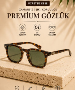 WATCHOFROYAL Royal Eyewear Re981 Yeşil leopar Güneş Gözlüğü