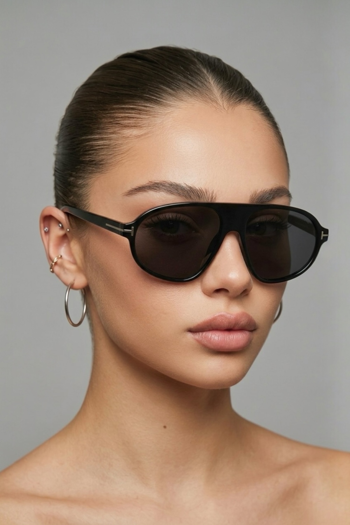 REN EYEWEAR Veyra Siyah İnce Çerçeve Oval Form Güneş Gözlüğü| UV400 Koruma unisex
