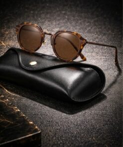 Chunky Frame Bumble Unisex Leopar Çerçeveli Kahverengi Metal Lüx Ultra Hafif Uv400 Filtreli Güneş Gözlüğü - Görsel 3