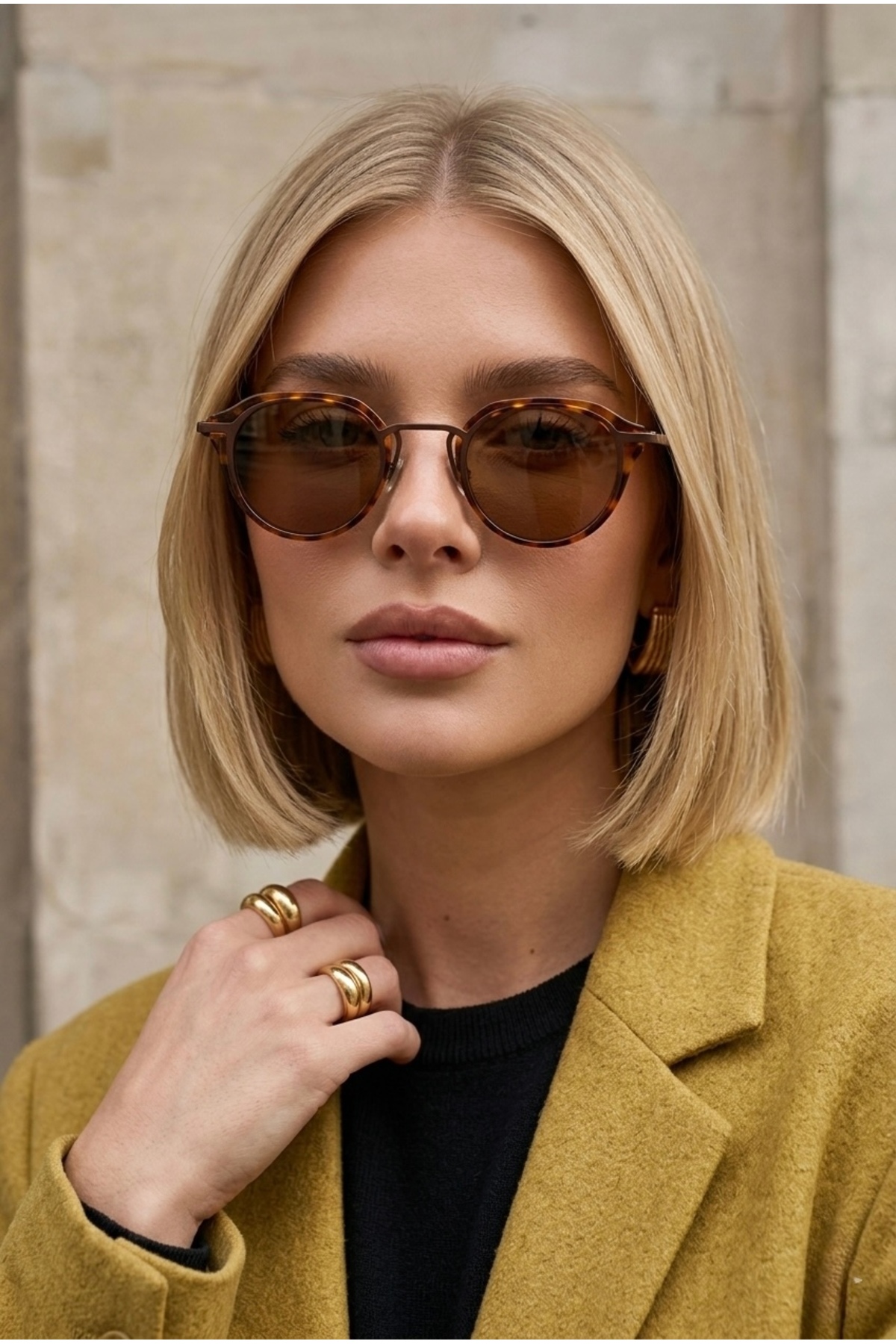 Chunky Frame Bumble Unisex Leopar Çerçeveli Kahverengi Metal Lüx Ultra Hafif Uv400 Filtreli Güneş Gözlüğü